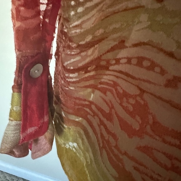 Ruby Rd. Sheer Button Front Adjustable 3/4 Sleeve Jacket - Picture 3 of 7